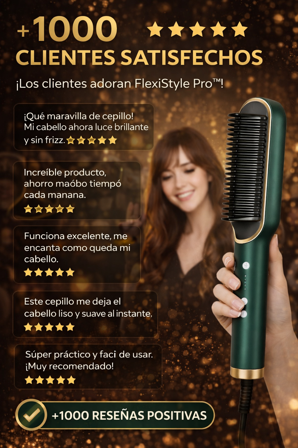 FlexiStyle Pro™ cepillo, alisador y secador Multifuncional 3 en 1
