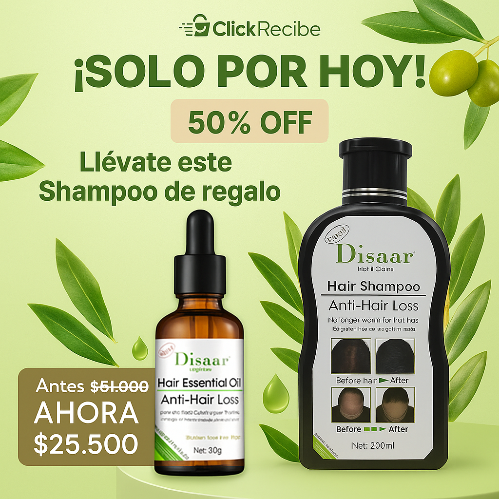 Aceite anticaída Disaar + Shampoo Disaar de regalo