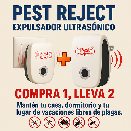 Pest Reject™ Expulsador ultrasónico de Plagas - Cubre 40 m²