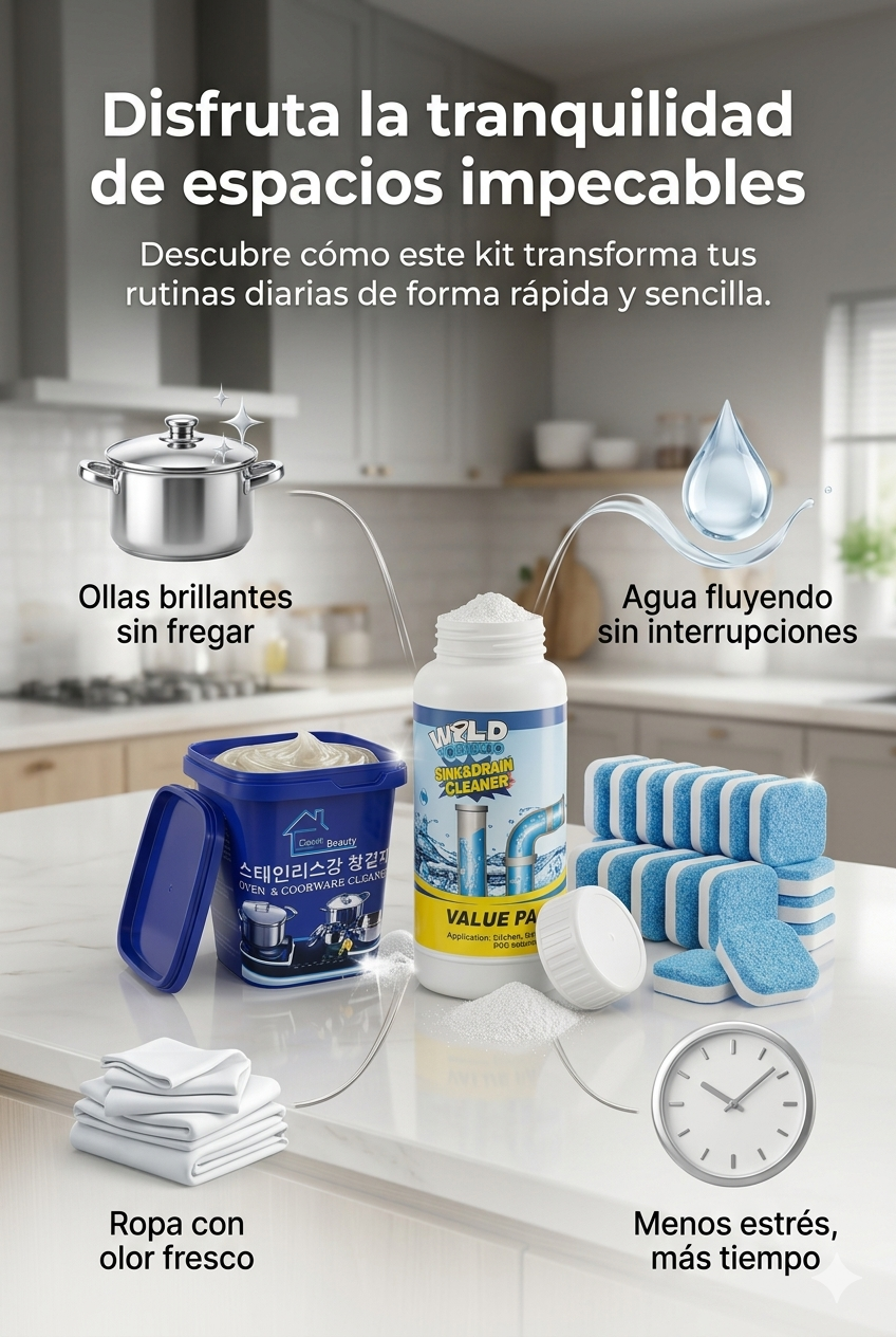 CleanMax 3 en 1™ – Limpieza Total en un–Solo Pack + Cepillo GRATIS